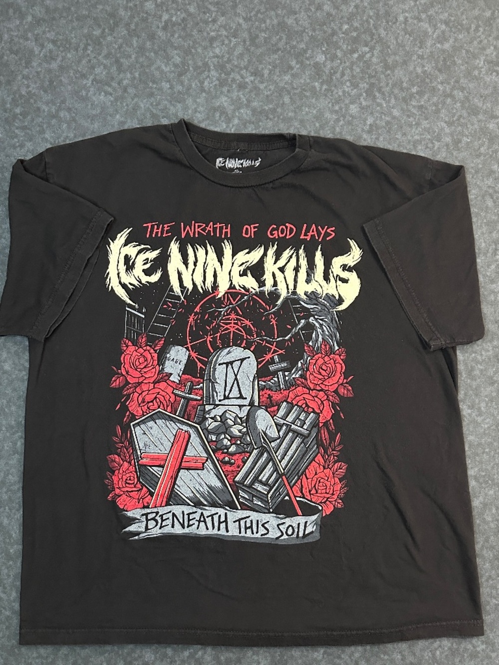 Ice Nine Kills The Wrath Of God Black Graphic T Shirt Size XL